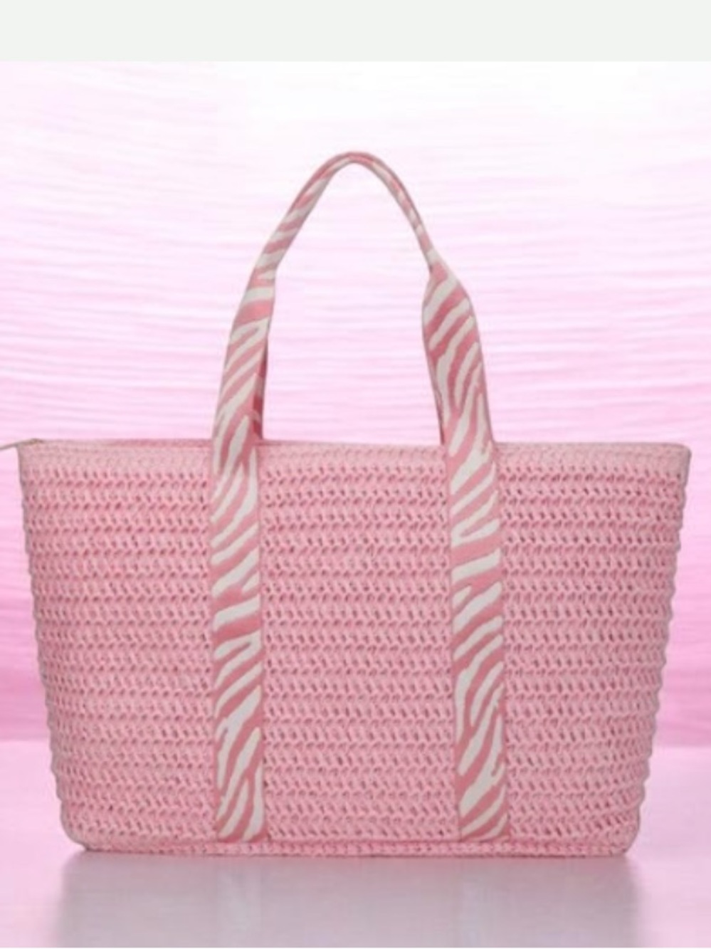 Vintage Havana Pink Woven WOW 3 Tote Zebra Straps NWT